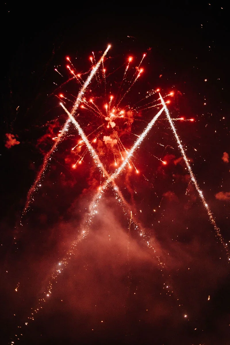 Fuochi d’artificio sulla festa a Villa Corsini a Mezzomonte
