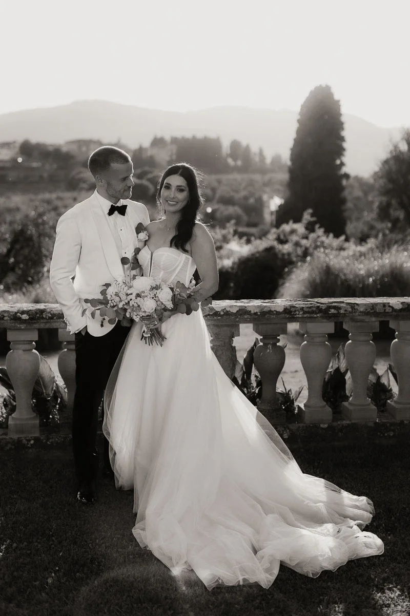 Sposi in bianco e nero alla Villa Medicea La Ferdinanda, Artimino